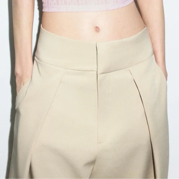 Zara Classic Cream Women's Trousers - Picture 3 of 5